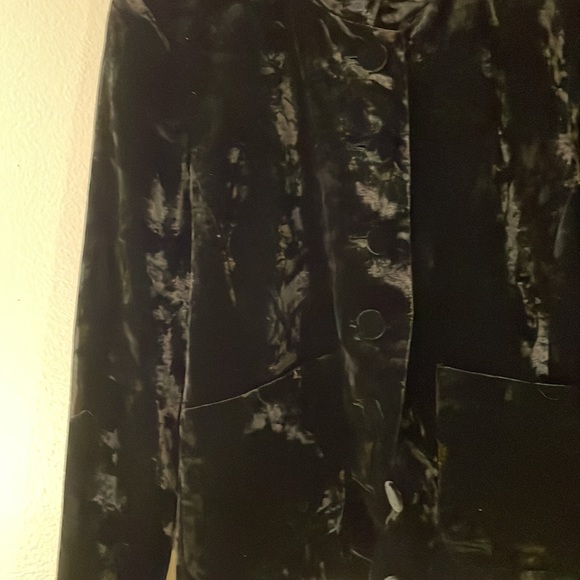 Theory Black Velvet Button Front Jacket sz. 10 - Picture 3 of 5